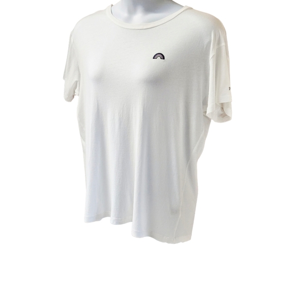 PINK VICTORIA SECRET Women's New Oversized White Logo Tee Size Large - Picture 3 of 13